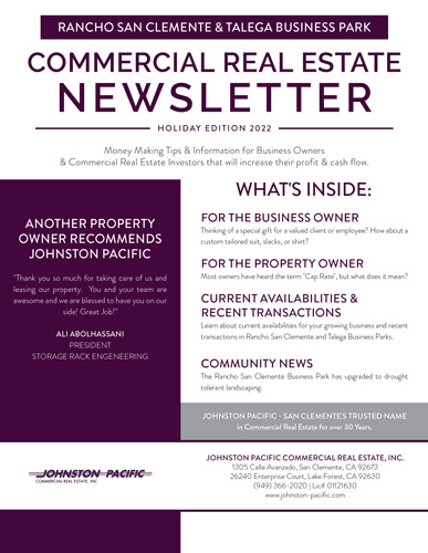 Rancho San Clemente & Talega Business Park Newsletter - 2022 Q4